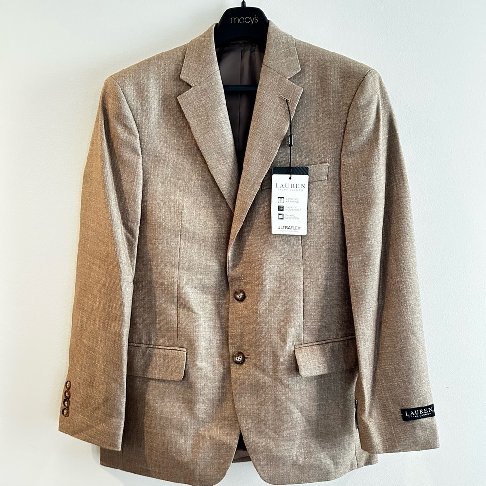 Lauren Ralph Lauren Tan Men's Blazer, UltraFlex, size 38, new with tags